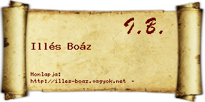 Illés Boáz névjegykártya